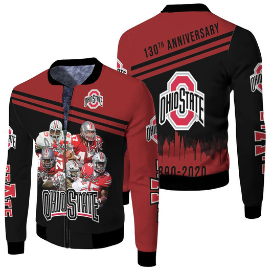 Ohio State Buckeyes Legend Players Signed 130Th Anniversary Fleece Bomber Jacket