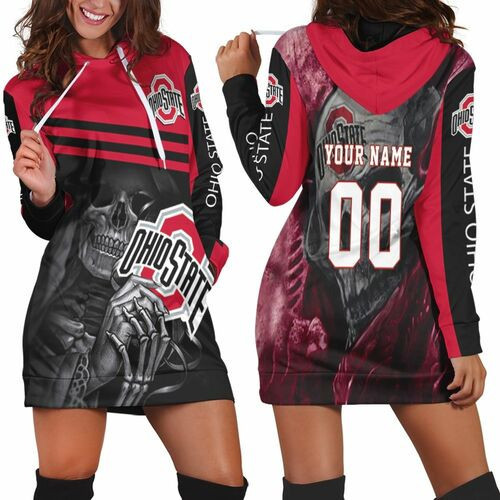 Ohio State Buckeyes Maiden Skull Fan 3d Hoodie Dress Sweater Dress Sweatshirt Dress