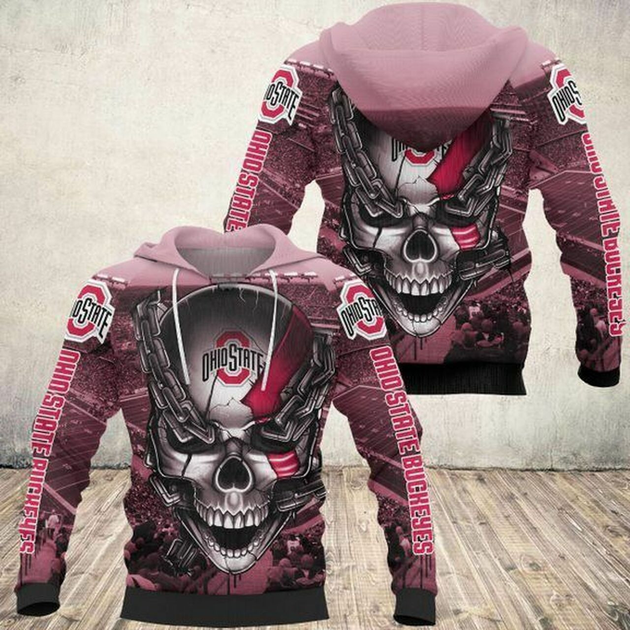 Ohio State Buckeyes Meta Skull 3d Hoodie For Men For Women All Over Printed Hoodie