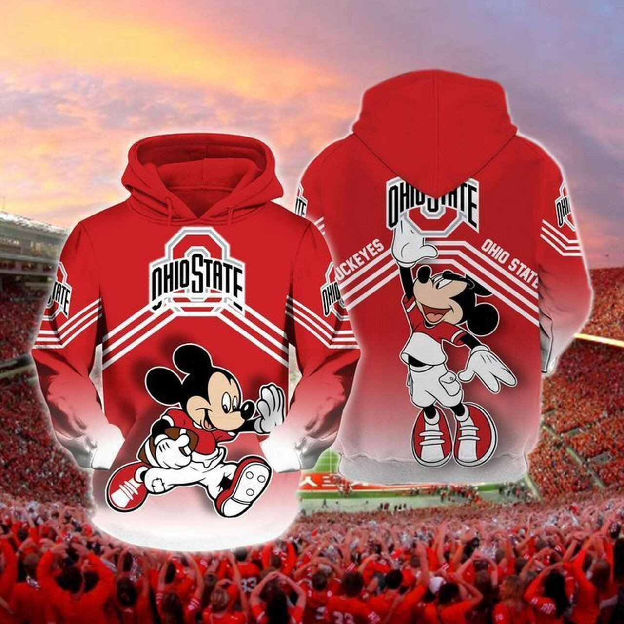 Ohio State Buckeyes Mickey 3d Hoodie For Men For Women All Over Printed Hoodie