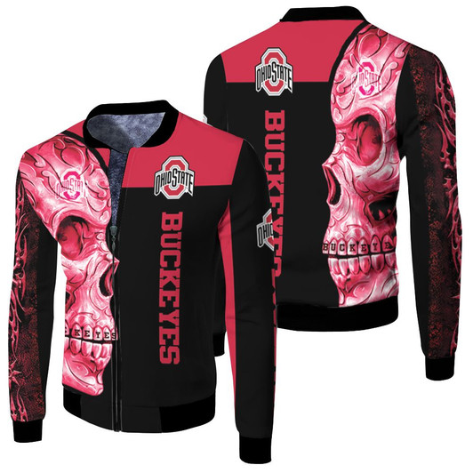 Ohio State Buckeyes Ncaa Skull Fleece Bomber Jacket