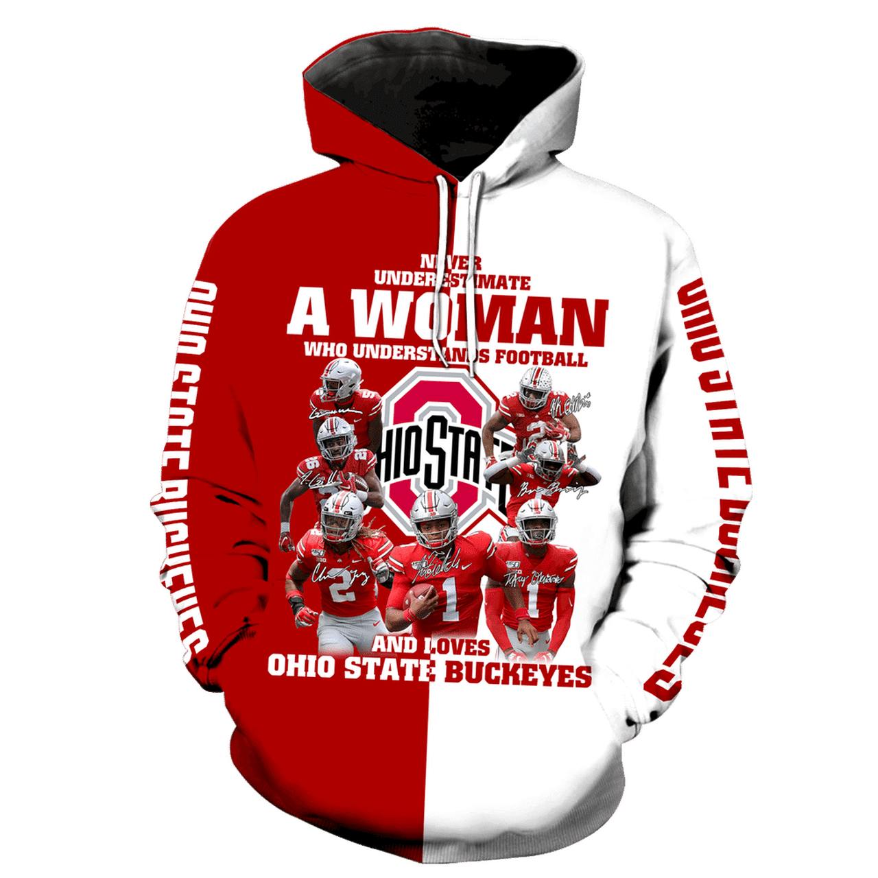 Ohio State Buckeyes New Full All Over Print K1195 Hoodie Zipper