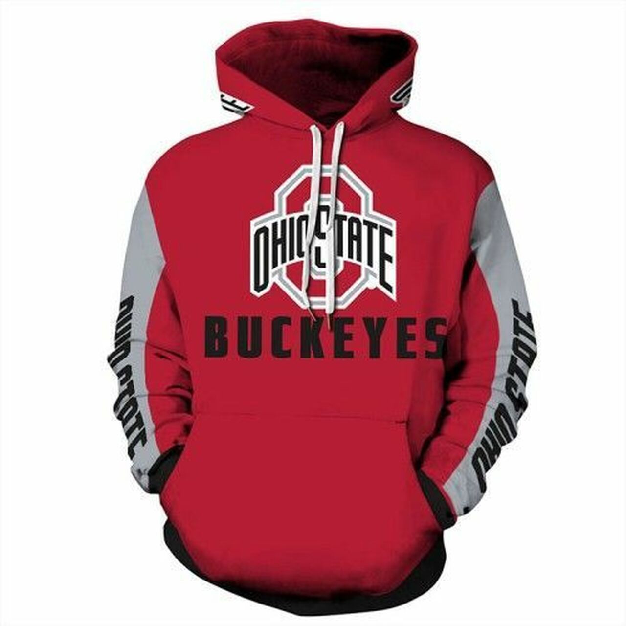 Ohio State Buckeyes Nfl Football Red 3d Hoodie For Men For Women Ohio State Buckeyes All Over