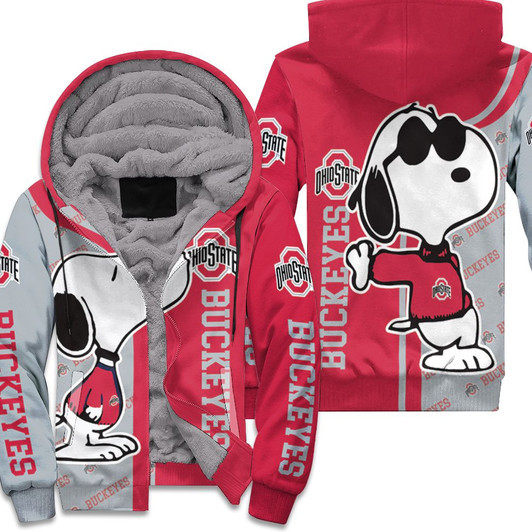 Ohio State Buckeyes Snoopy 3D Fleece Hoodie