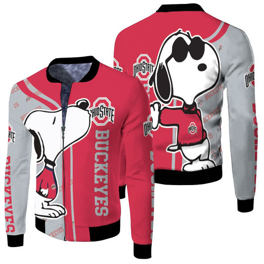 Ohio State Buckeyes Snoopy Fleece Bomber Jacket