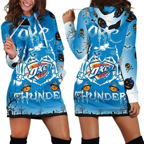 Oklahoma City Thunder Hoodie Dress Sweater Dress Sweatshirt Dress 3d All Over Print For Women For Halloween Hoodie