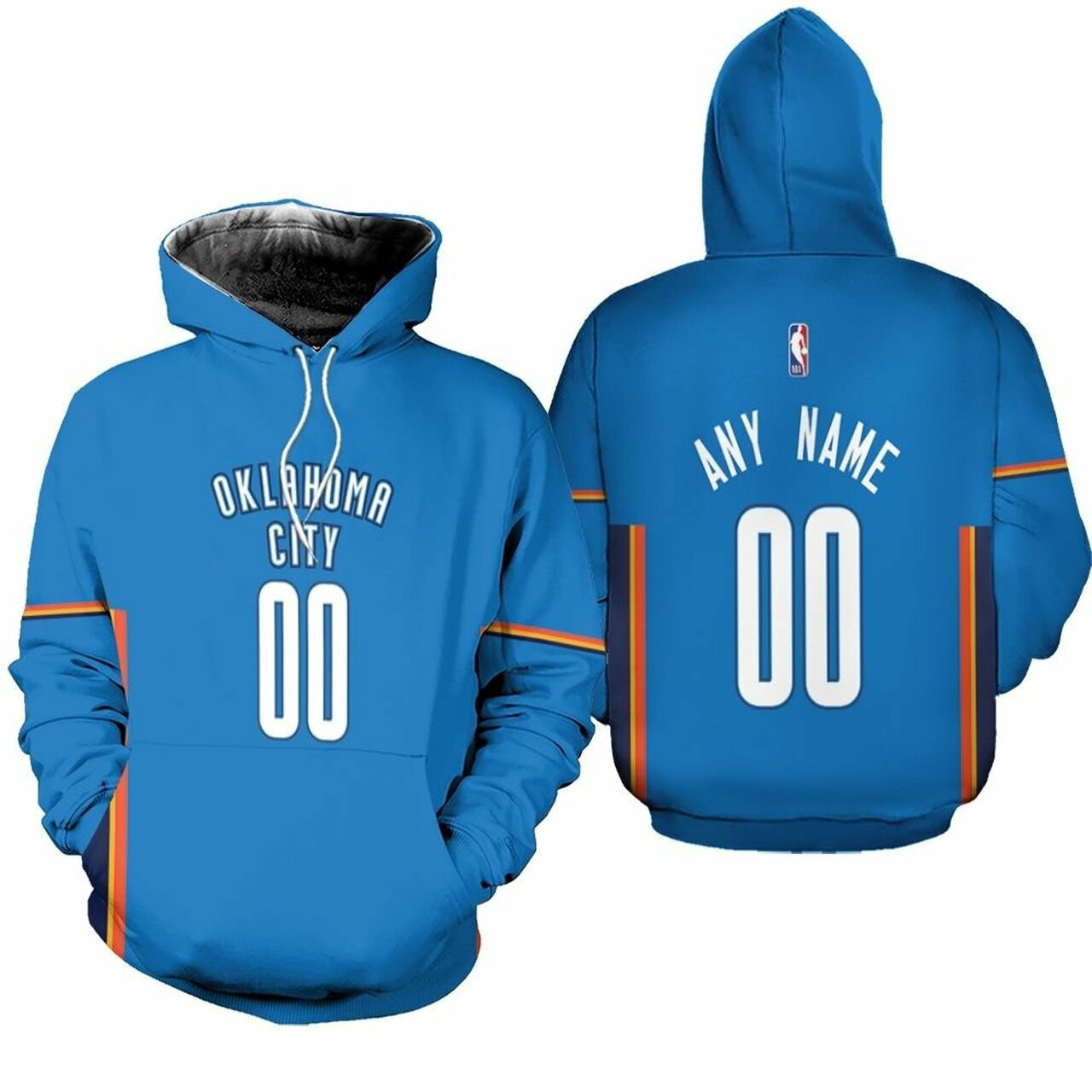 Oklahoma City Thunder Nba Swingman Blue Icon Edition 2019 Jersey Style Custom Gift For Thunder Fans Hoodie