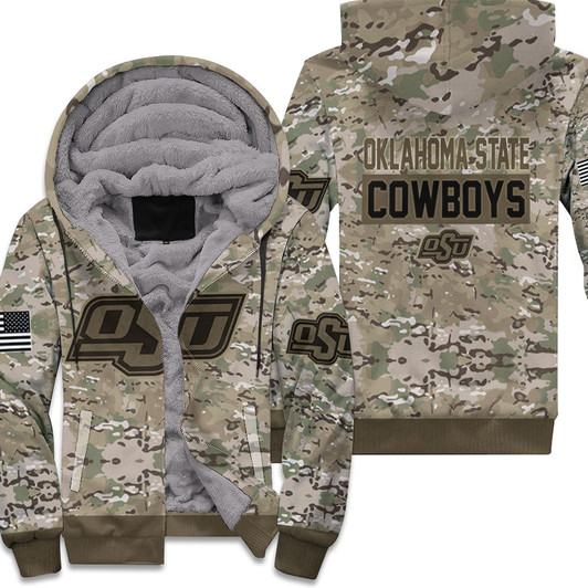 Oklahoma State Cowboys Camo Pattern 3D Fleece Hoodie