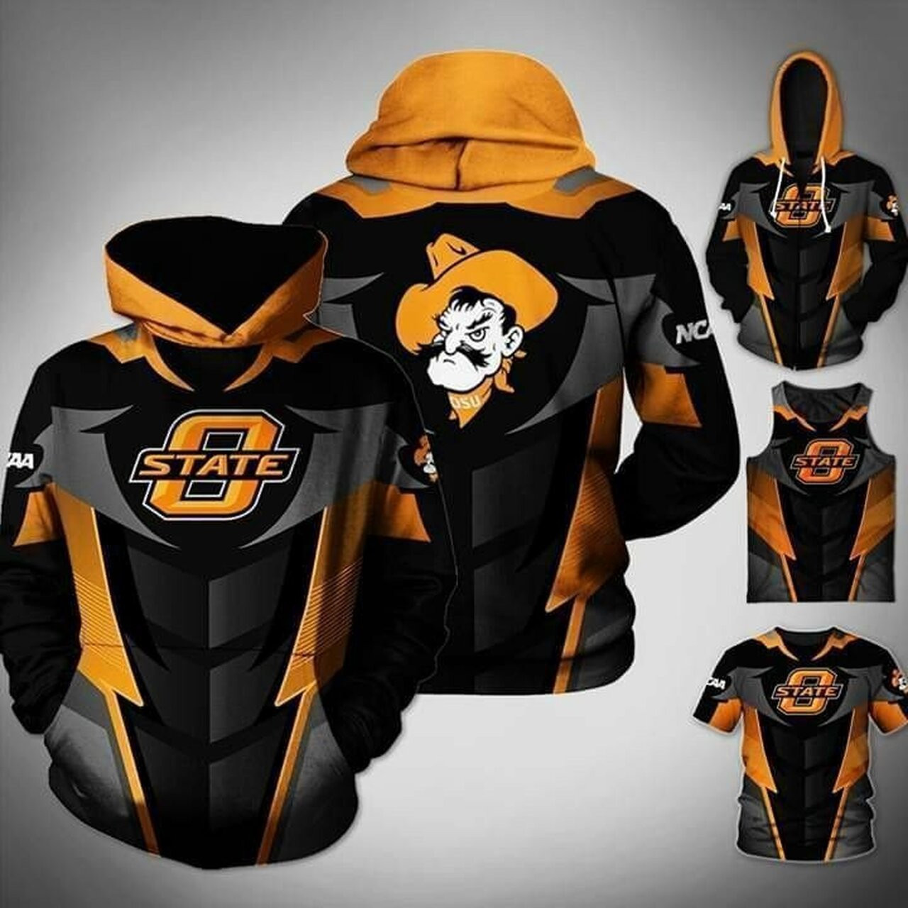 Oklahoma State Cowboys Football Ncaa Pullover And Zip Pered Hoodies Custom 3d Graphic Printed 3d Hoodie All Over Print Hoodie For Men For Women