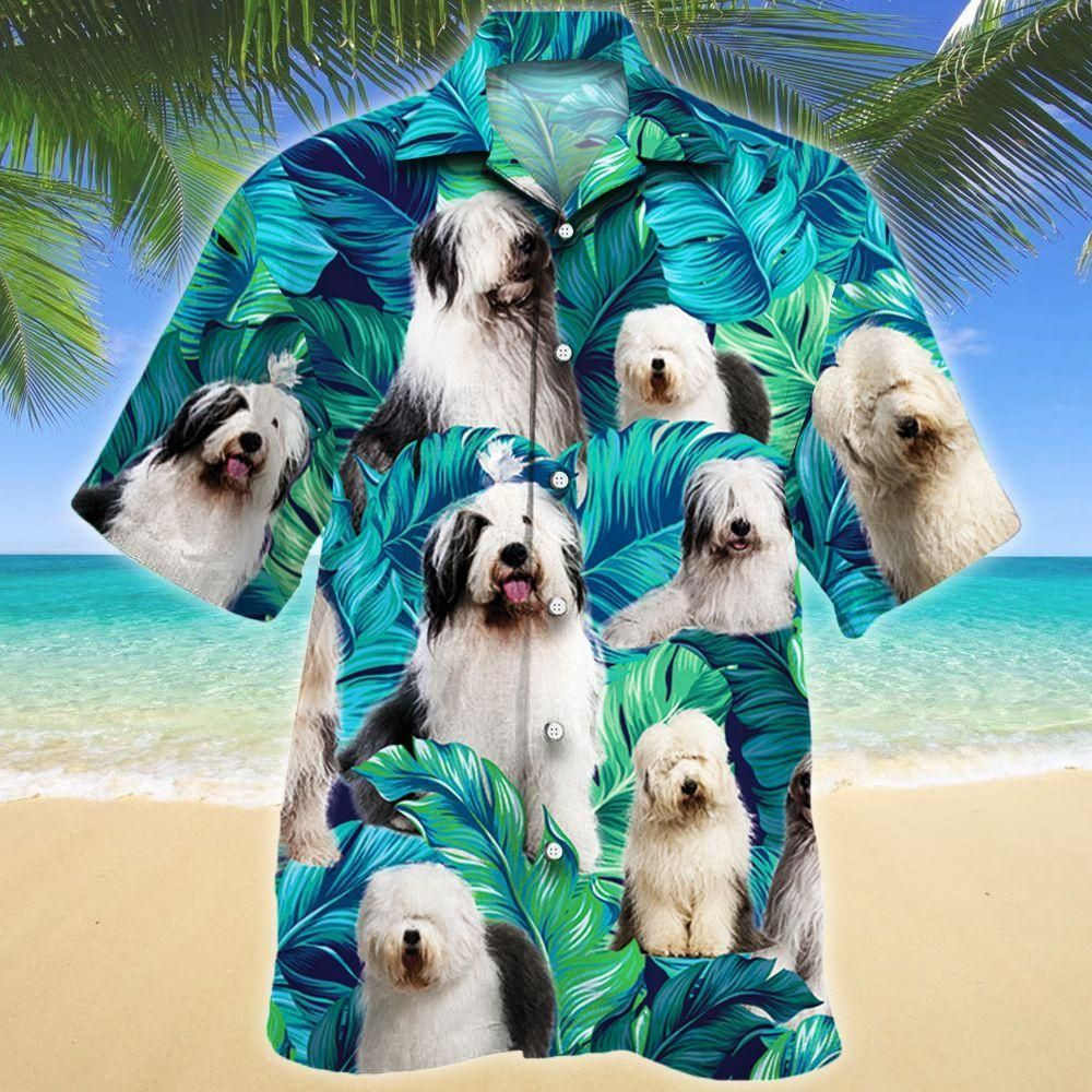 Old English Sheepdog Dog Lovers Aloha Hawaiian Shirt Colorful Short Sleeve Summer Beach Casual Shirt For Men And Women