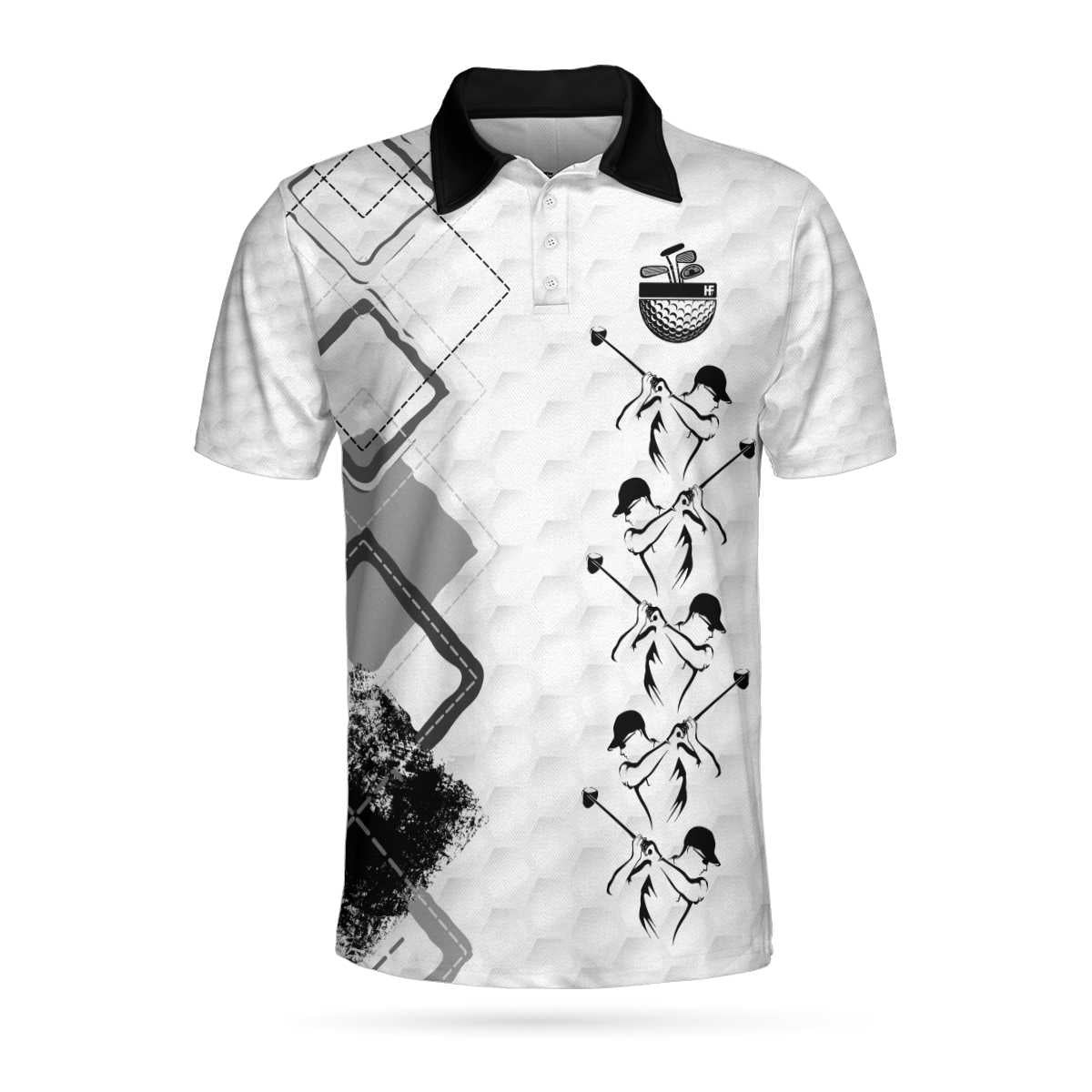 Old Guys Rule Golf Polo Shirt Golf Texture Argyle Pattern Polo Shirt Cool Golfing Shirt For Men