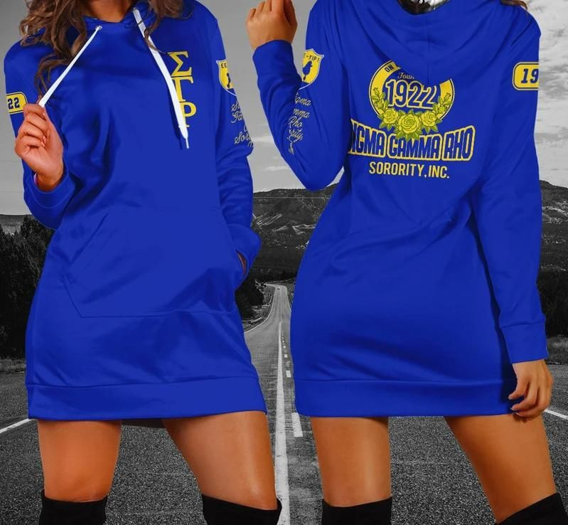 On Fire To Serve Sigma Gamma Rho Hoodie Dress For Women