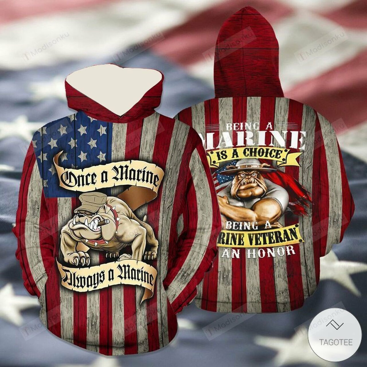 Once A Marine Always A Marine Being A Marine Veteran Was An Honor 3d All Over Print Hoodie
