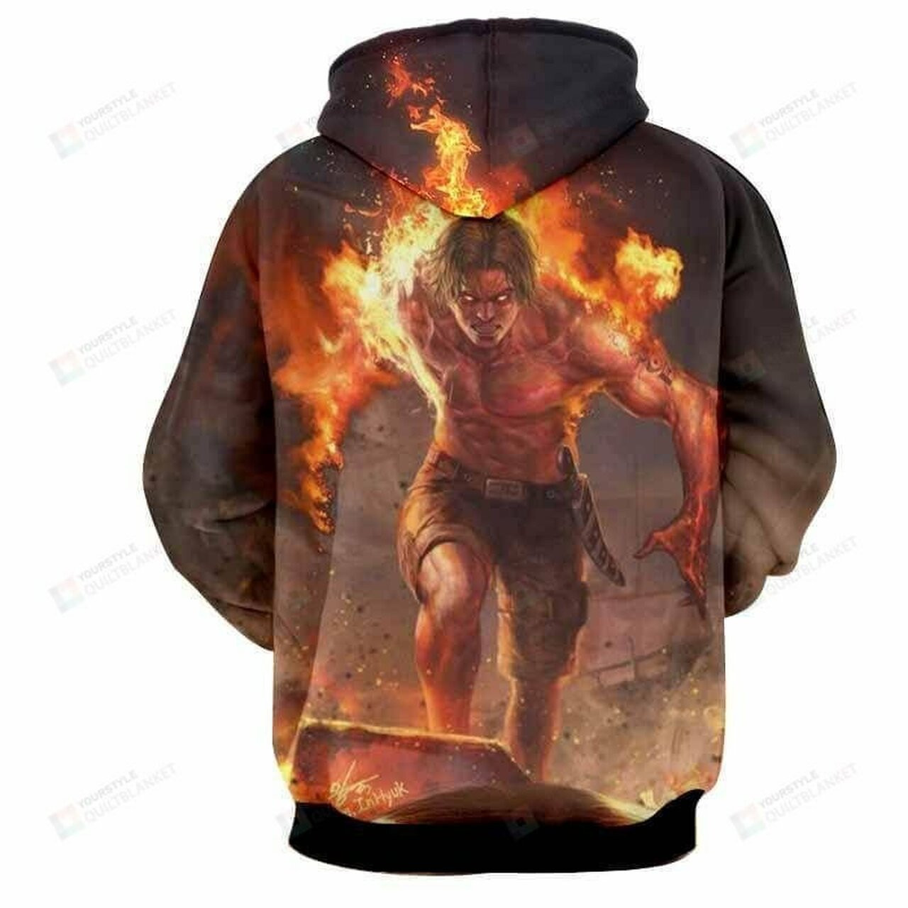 One Piece Ace On Fire 3d All Over Print Hoodie