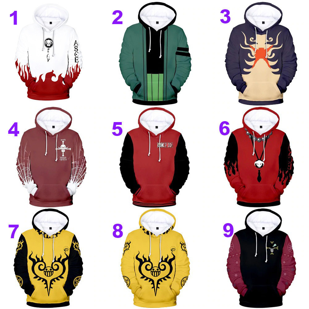 One Piece Anime 3D All Over Pullover Hoodie Zip Hoodie For Men Women Size S-5XL