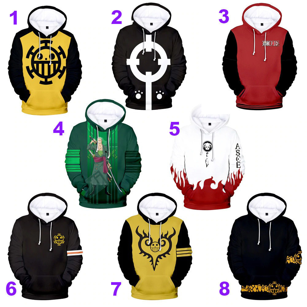 One Piece Anime 3D All Over Pullover Hoodie Zip Hoodie Ver1 For Men Women Size S-5XL