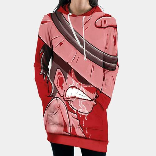 One Piece Hooded Dress Monkey D Luffy 3d Hoodie Dress Sweater Dress Sweatshirt Dress Hoodie