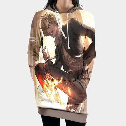 One Piece Hooded Dress Sanji Using Diable Jambe Attack 3d Hoodie Dress Sweater Dress Sweatshirt Dress Hoodie