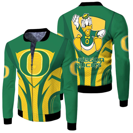 Oregon Ducks Mascot Ncaa Fleece Bomber Jacket