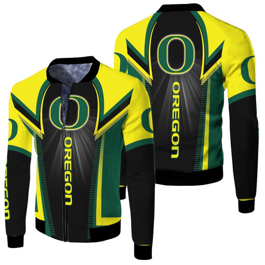 Oregon Ducks Ncaa For Ducks Fan Fleece Bomber Jacket