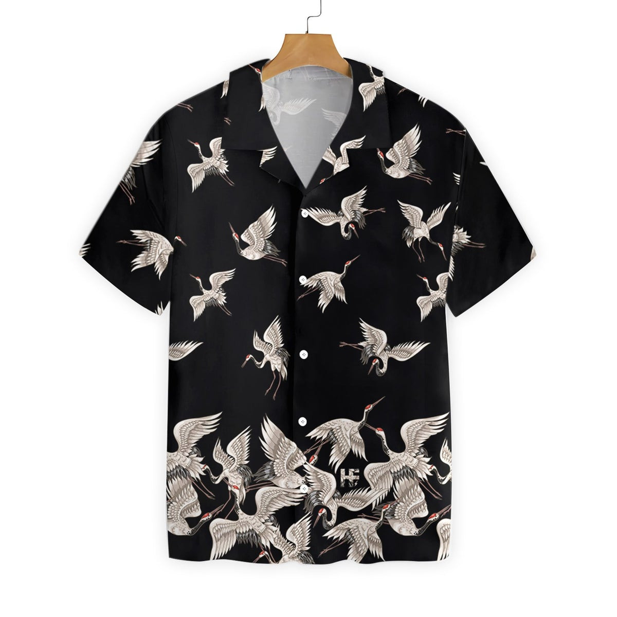 Oriental Red-headed Crane Hawaiian Shirt