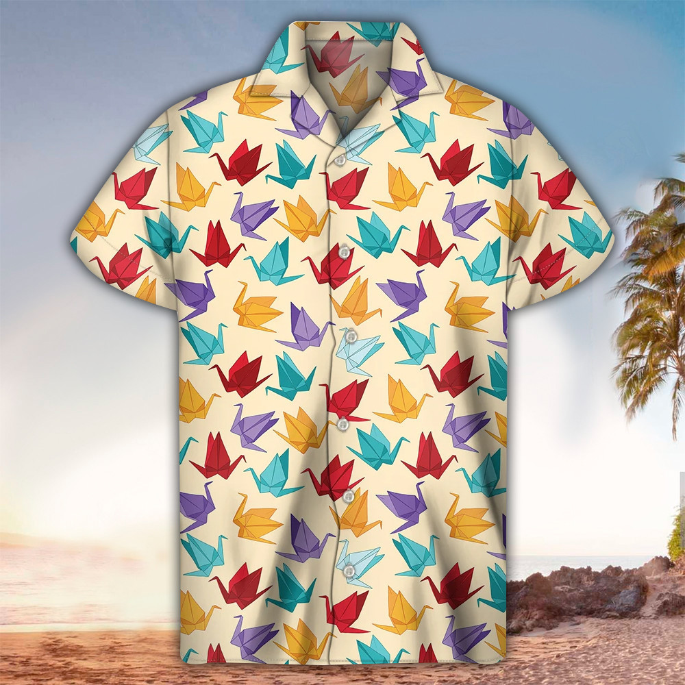 Origami Apparel Origami Button Up Shirt Summer Aloha Shirt