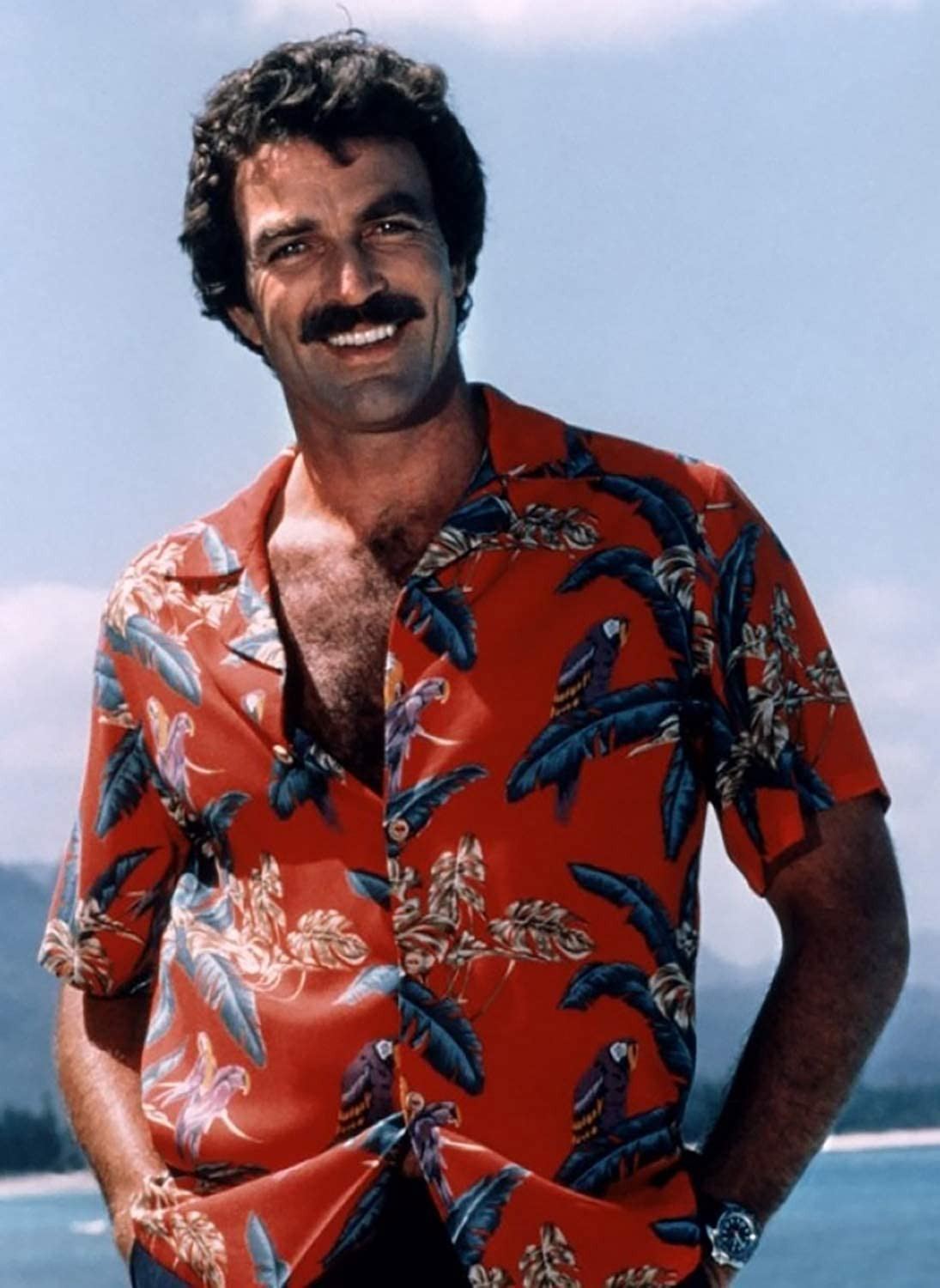 Tom Selleck Rot Hawaiian Shirt