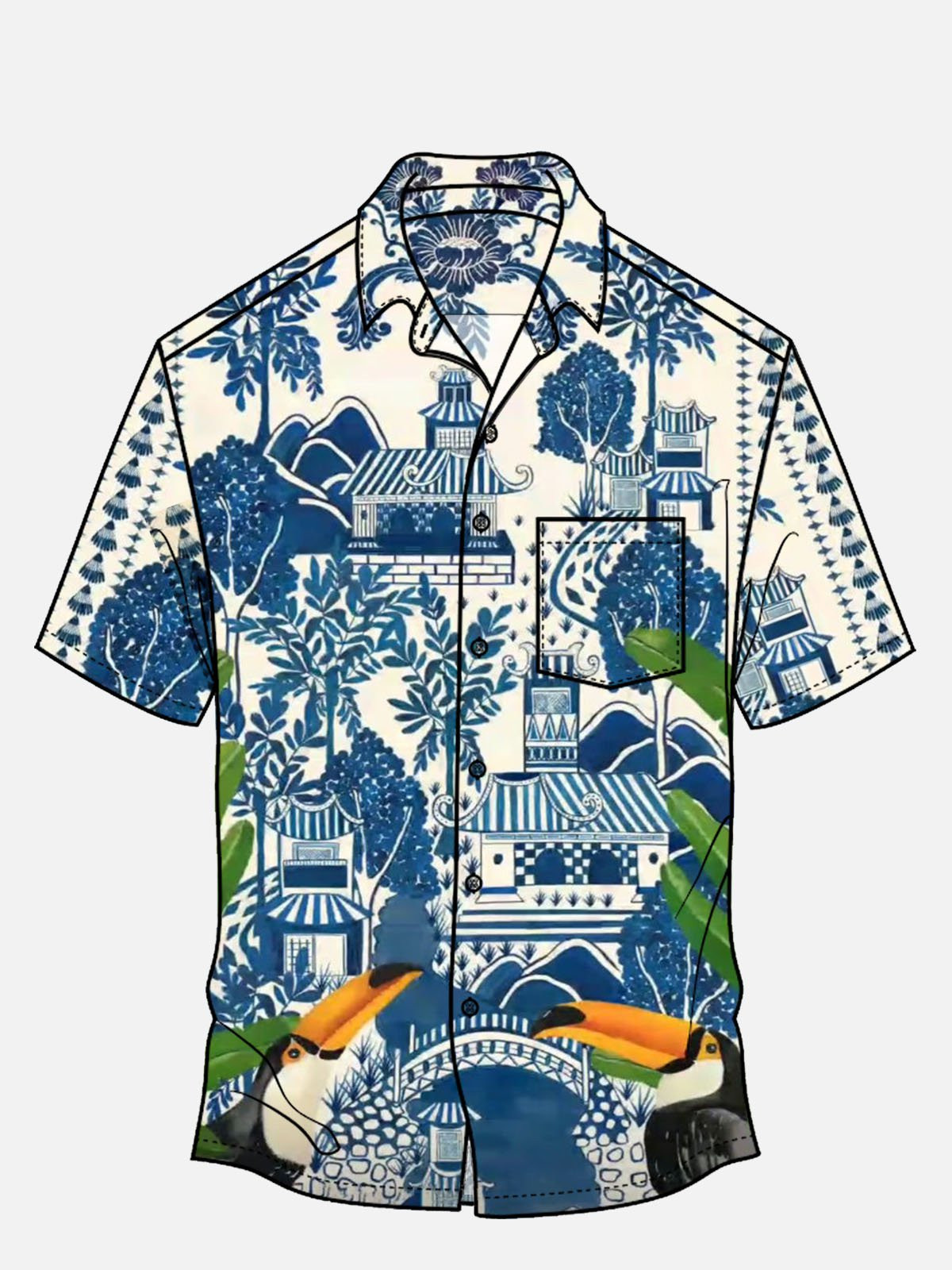 Original Mens Hawaiian Shirt By Royaura Designer