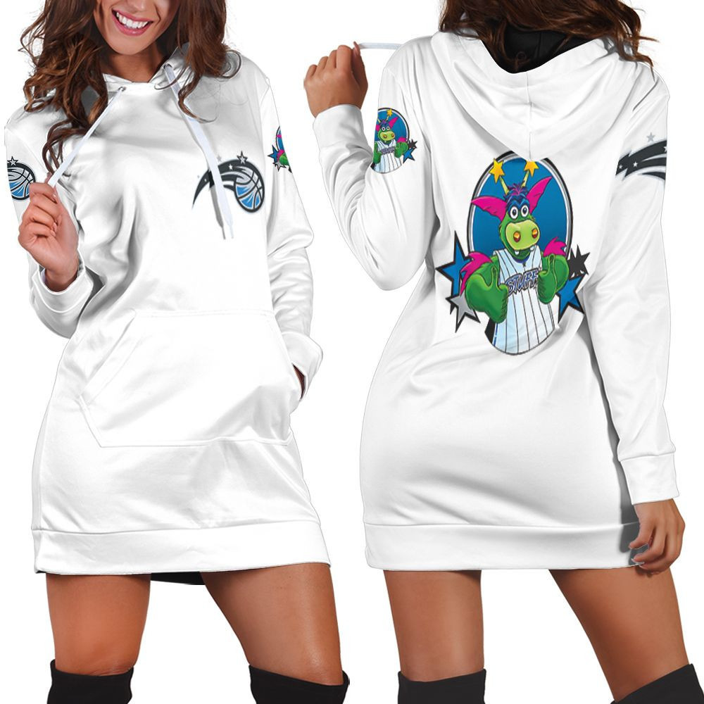 Orlando Magic Basketball Classic Mascot Logo Gift For Magic Fans White Hoodie Dress Sweater Dress Sweatshirt Dress