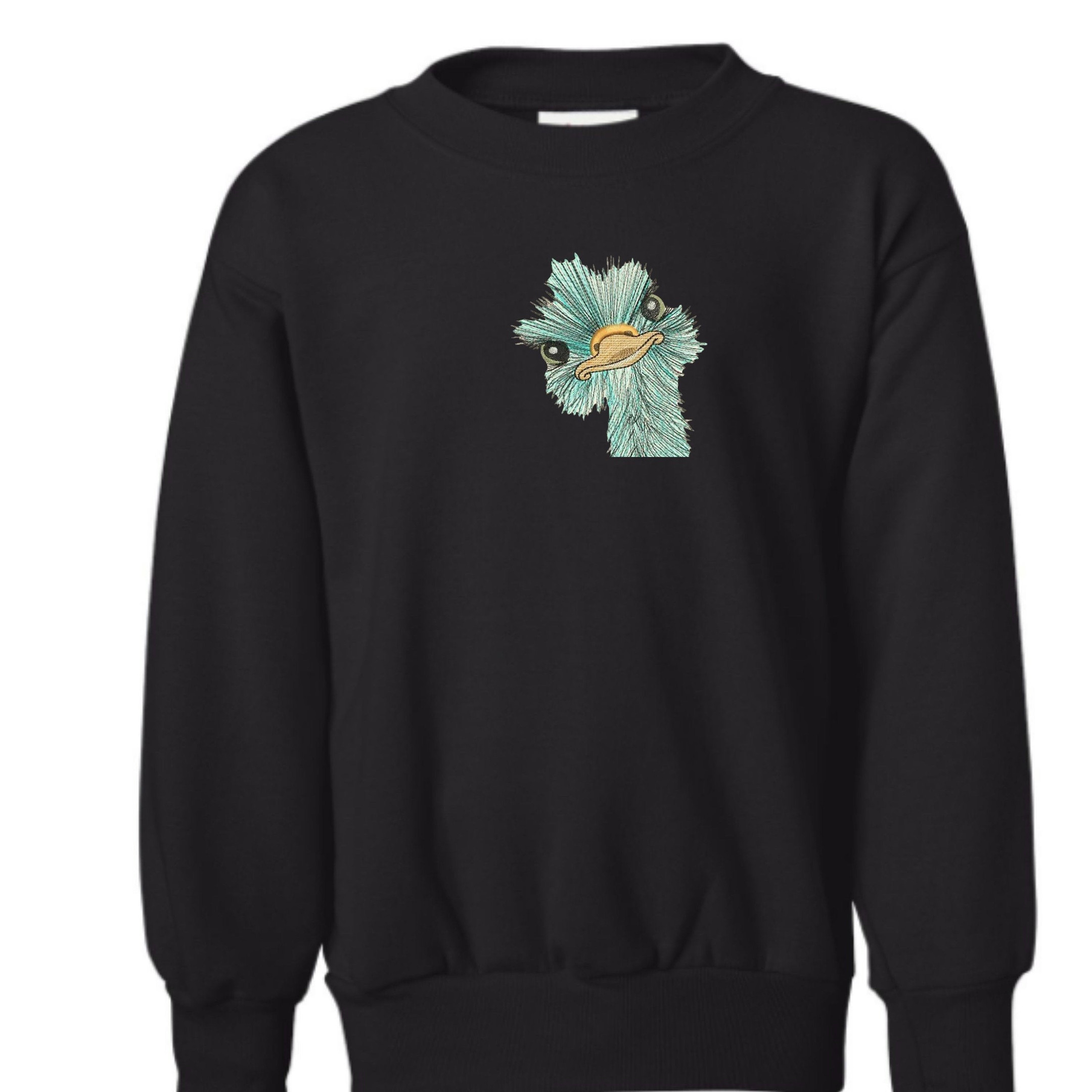 Ostrich Bird Embroidered Sweatshirt