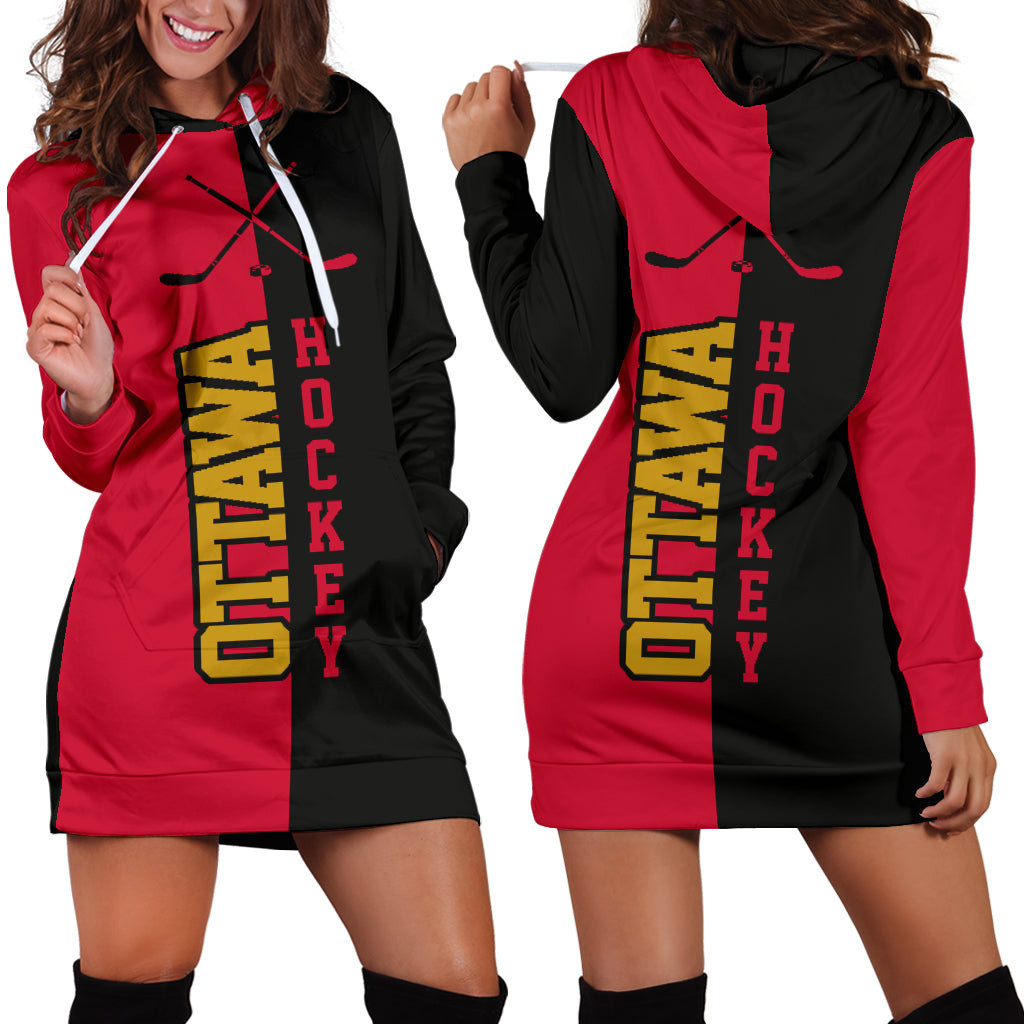 Ottawa Hockey Hoodie Dress 3d All Over Print For Women Hoodie