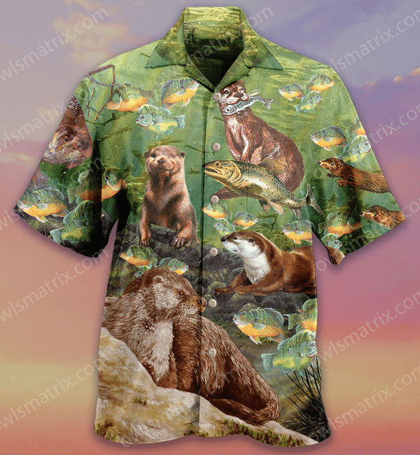 Otter A Busy Fishing Day Of Otter Limited - Hawaiian Shirt - Hawaiian Shirt For Men, Hawaiian Shirt For Women, Aloha Shirt