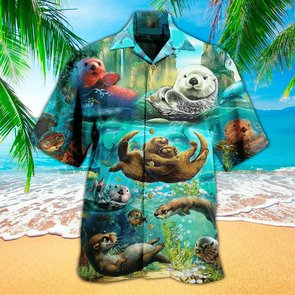 Otter Aloha Shirt Hawaiian Shirt For Otter Lovers Shirt For Men and Women