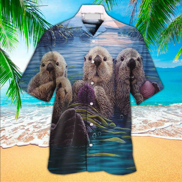 Otter Hawaiian Shirt Otter Button Up Shirt For Men and Women