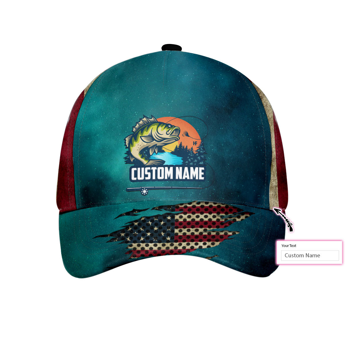 Out Fishing Custom Cap