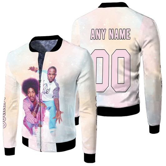 Outkast Andre 3000 Big Boi Band Hip Hop Duo Rainbow Fleece Bomber Jacket