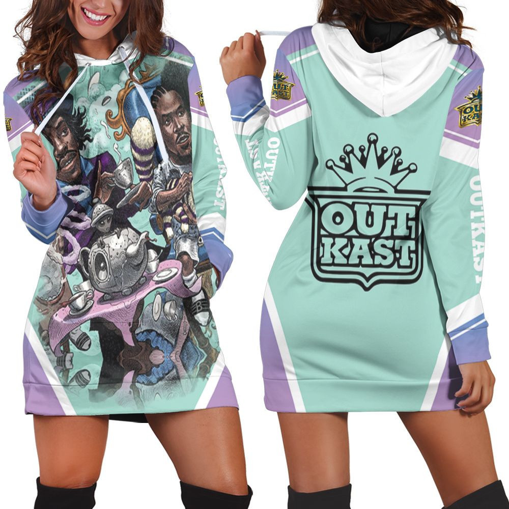 Outkast In Wonderland Graffiti Hoodie Dress Sweater Dress Sweatshirt Dress