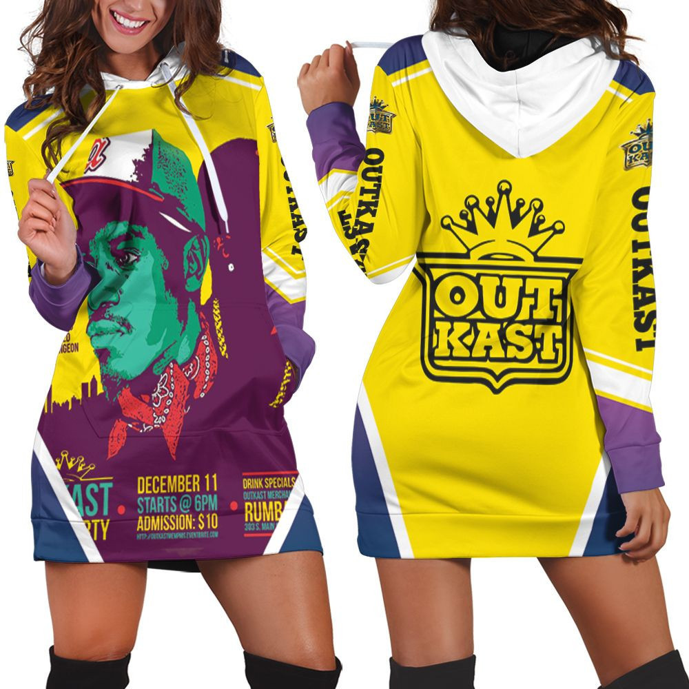 Outkast Watch Party Graffiti Style Hoodie Dress Sweater Dress Sweatshirt Dress