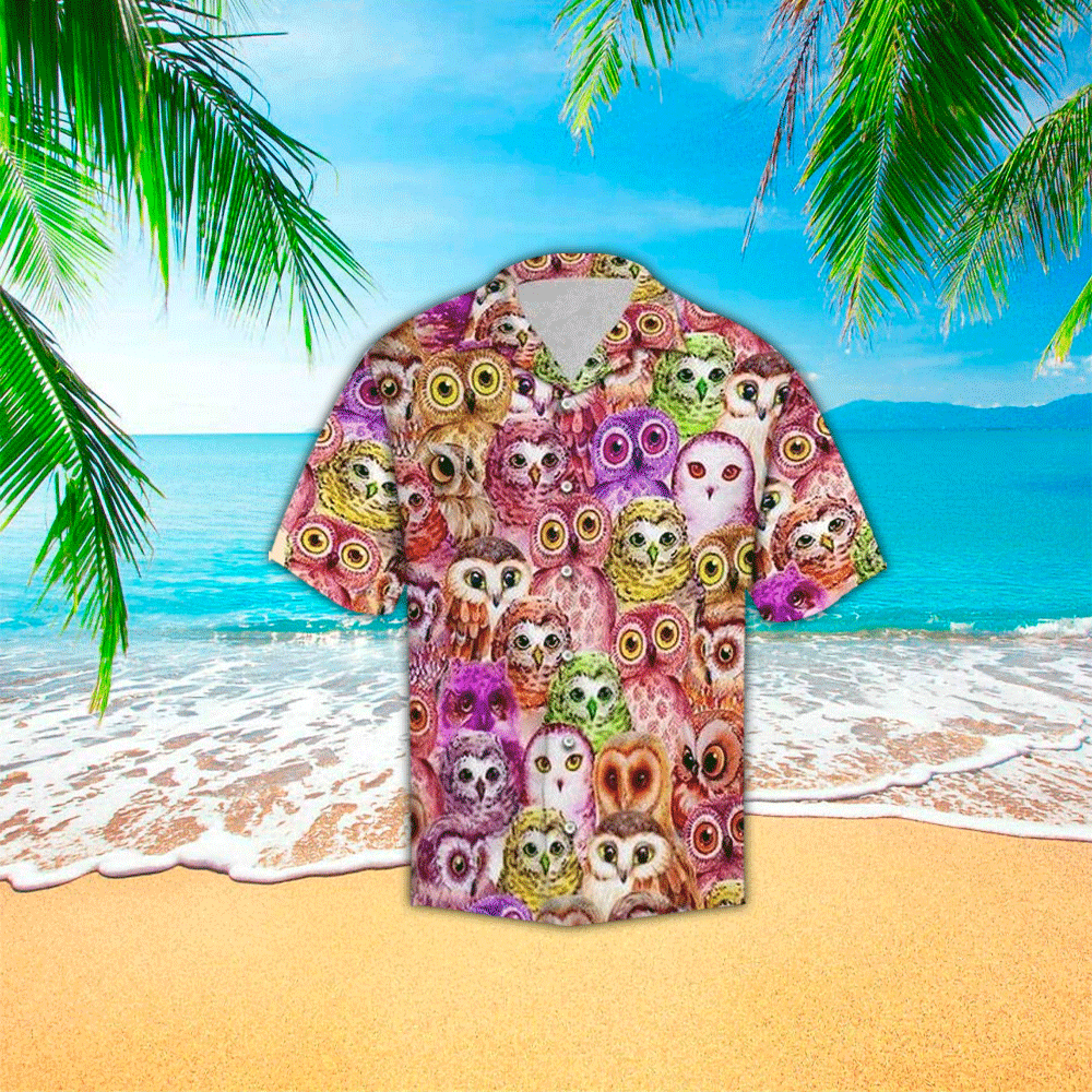 Owl Hawaiian Shirt Mens Hawaiian Shirt For Owl Lover Shirt for Men and Women