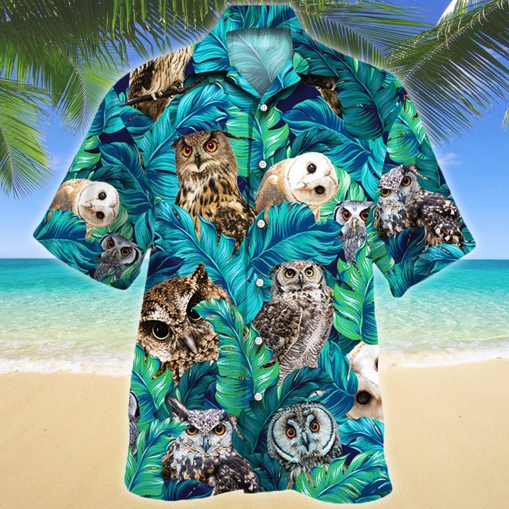 Owl Lovers Aloha Hawaiian Shirt Colorful Short Sleeve Summer Beach Casual Shirt For Men And Women