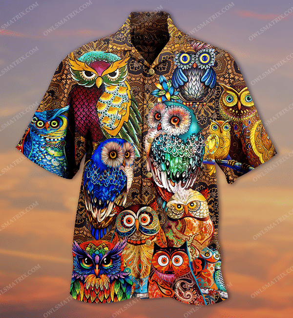 Owls Full Color Love Limited Edition - Hawaiian Shirt Hawaiian Shirt For Men