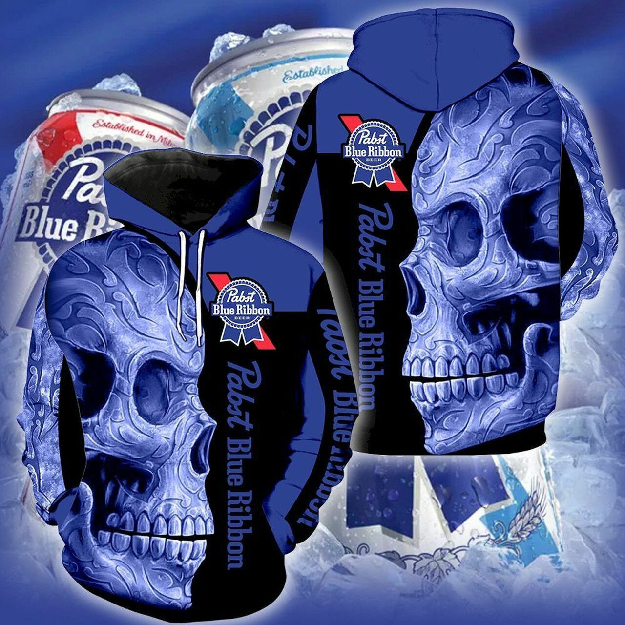 Pabst Blue Ribbon New Full All Over Print 3d Hoodie For Men And Women