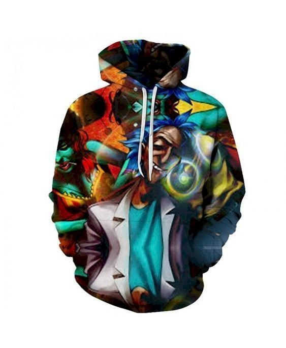 Painting Hoody Rick And Morty Pullover And Zippered Hoodies Custom 3D Graphic Printed 3D Hoodie All Over Print Hoodie For Men For Women