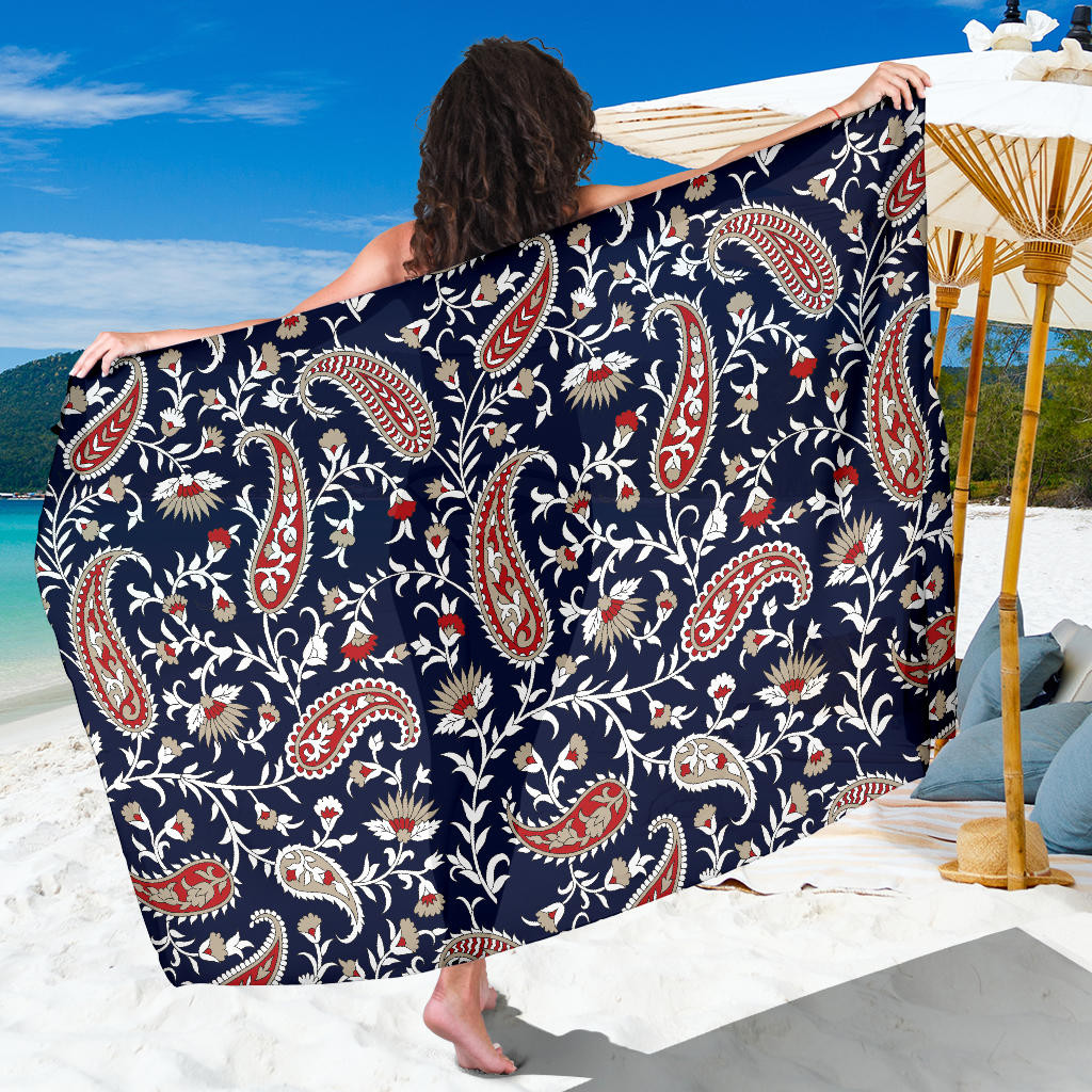 Paisley Pattern Print Sarong Cover Up Paisley Pareo Wrap Skirt Dress