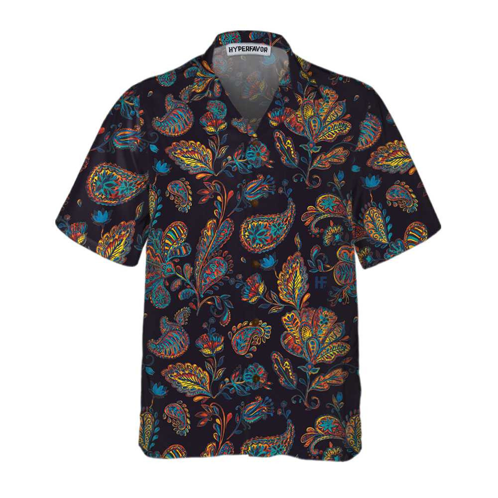 Paisley Watercolor Floral Pattern Hawaiian Shirt Paisley Shirt For Men And Women Paisley Print Shirt