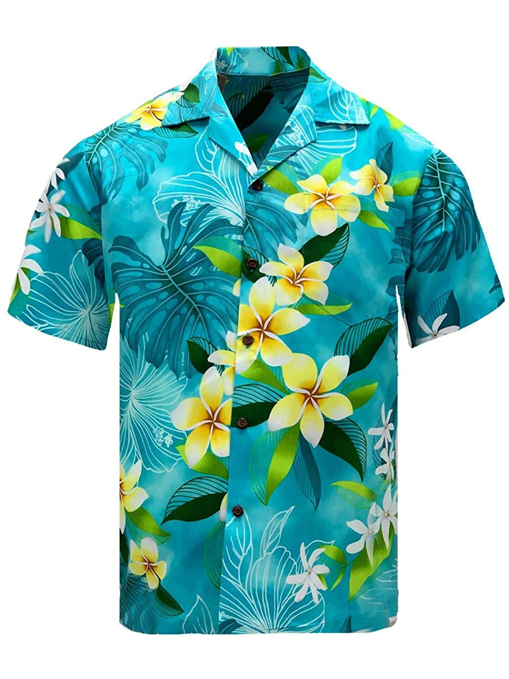 Palm Wave Mens Botton Up Hawaiian Shirts