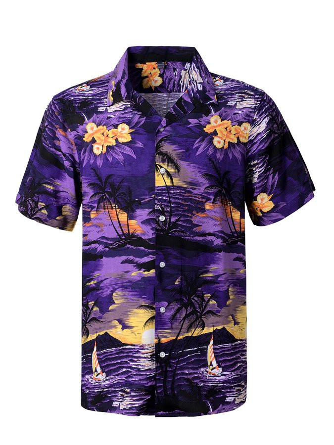 Palmwave Mens Short Sleeve Hawaiian Shirts