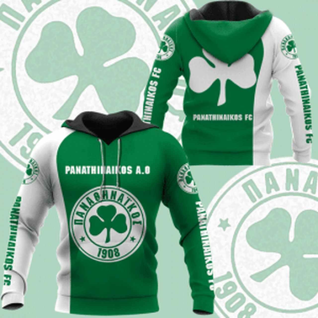 Panathinaikos Ao Fc 3d All Over Print Hoodie