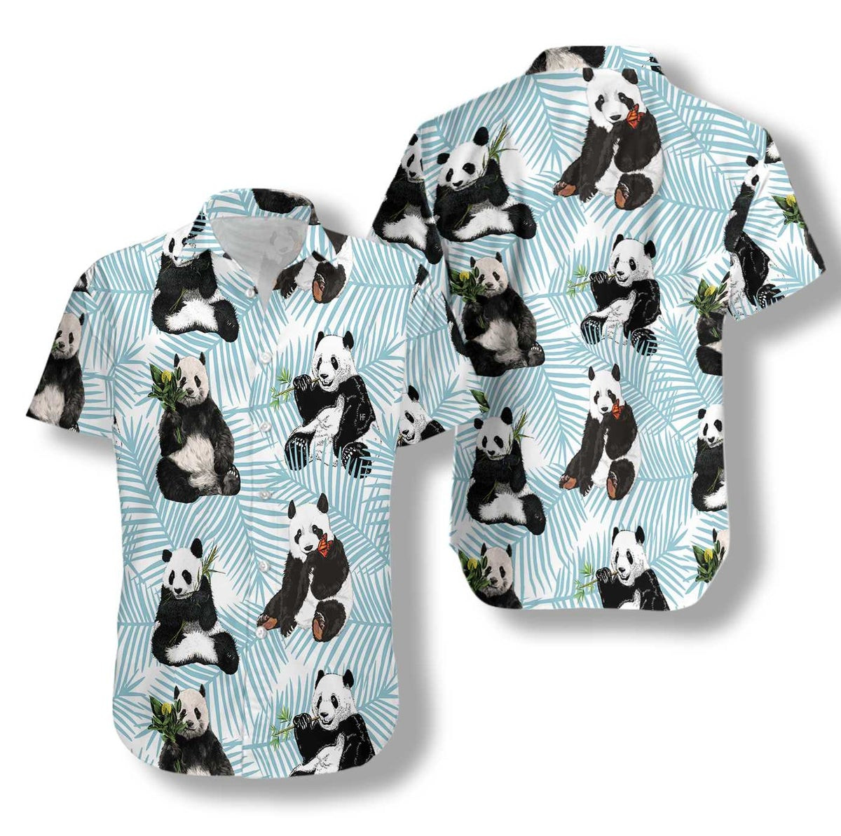 Panda On Palm Leaves Hawaiian Shirt