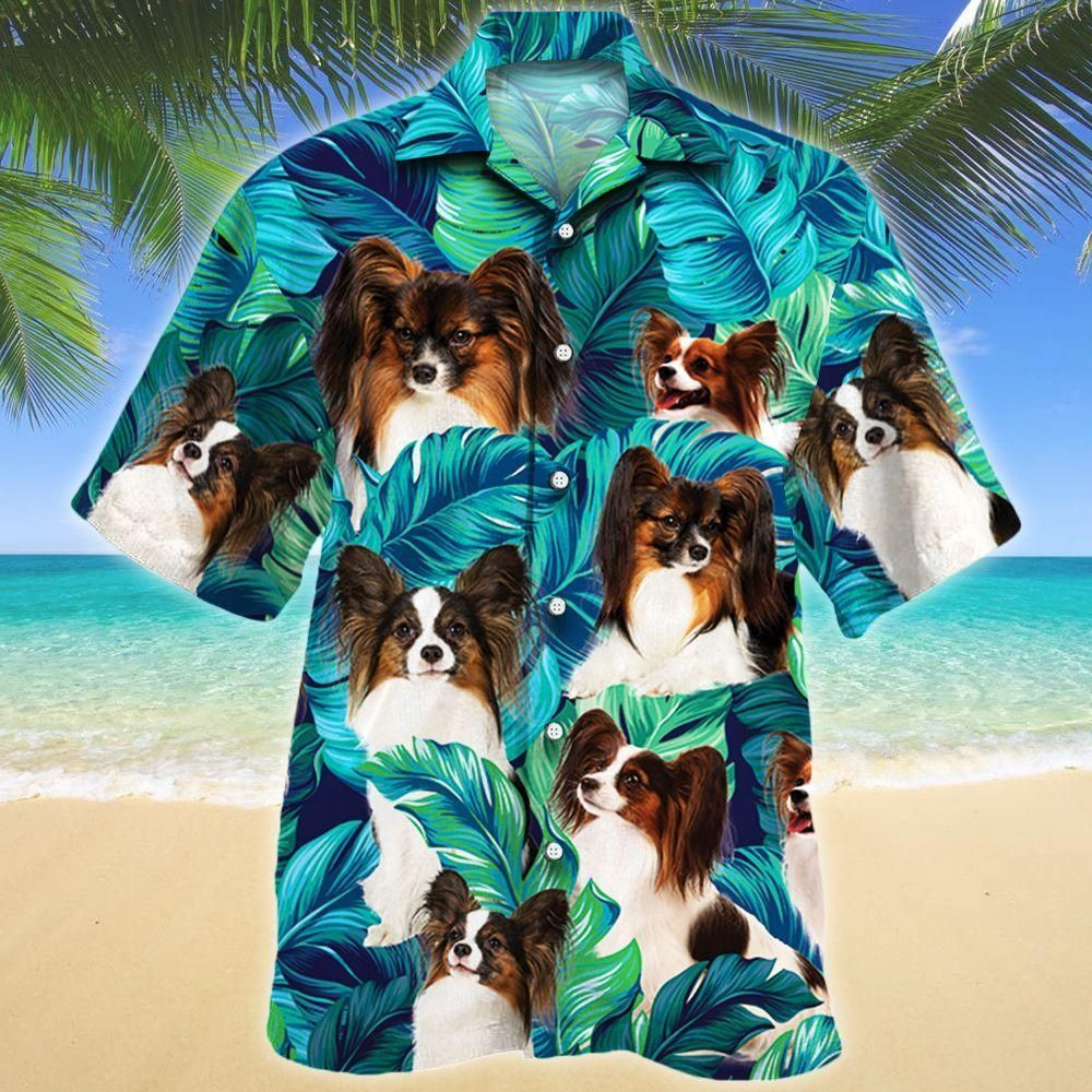 Papillon Dog Lovers Aloha Hawaiian Shirt Colorful Short Sleeve Summer Beach Casual Shirt For Men And Women